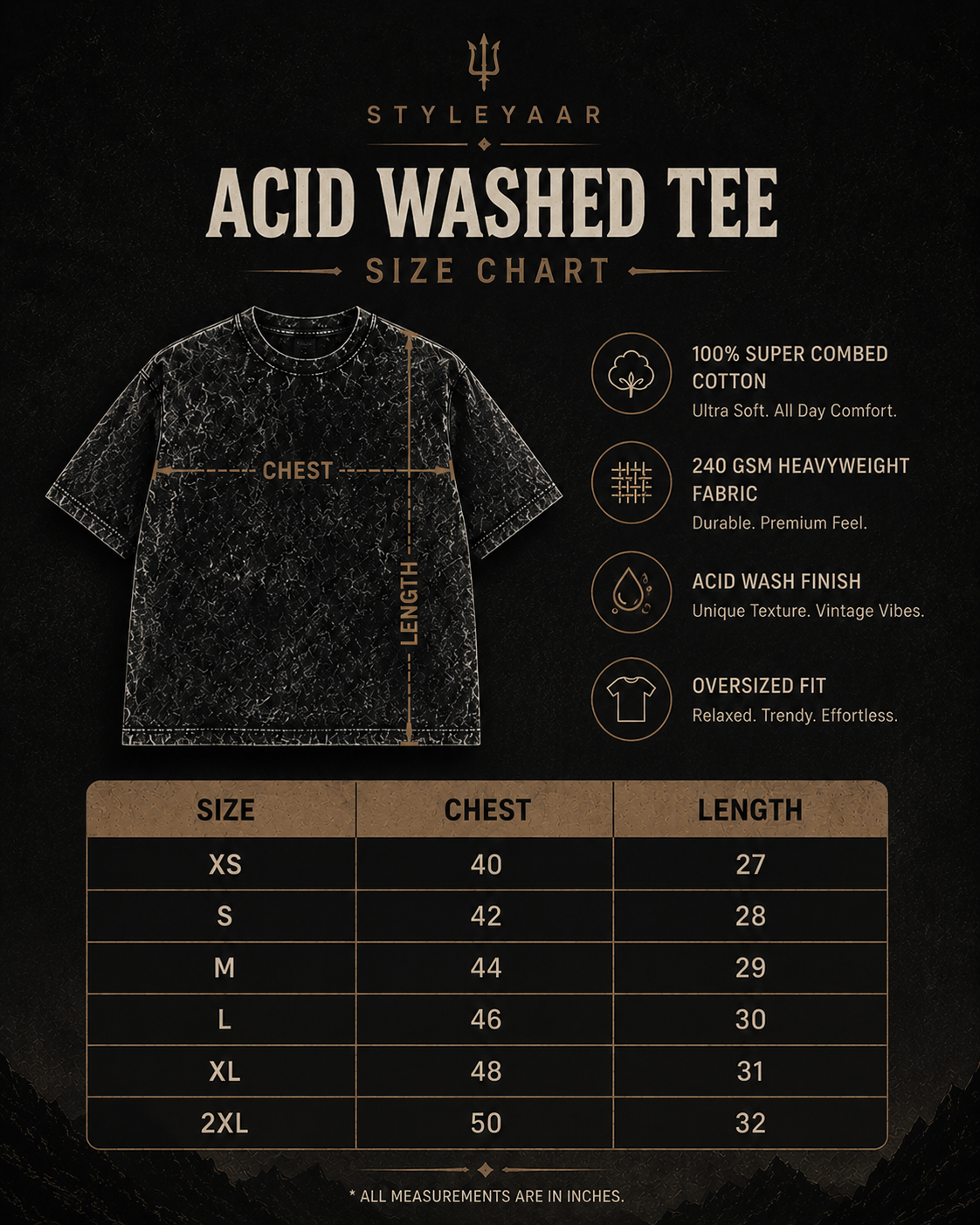 Kahani Backprint Acid Wash Oversized Tee